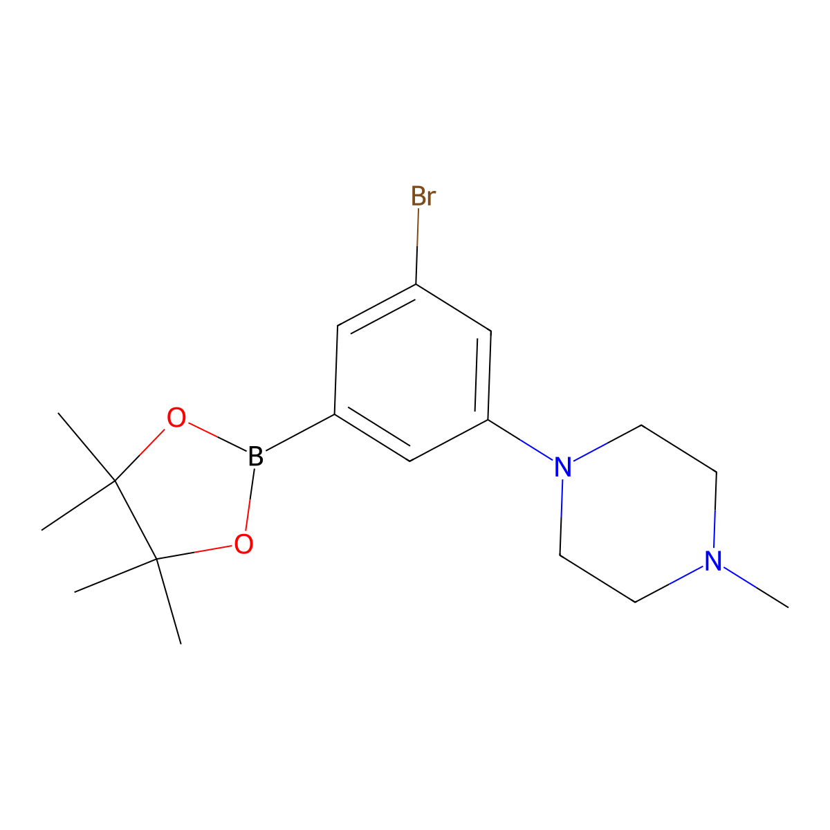 3-Bromo-5-(N-methylpiperazin-1-yl)phenylboronic acid pinacol ester molecular structure, CAS 2223033-20-1