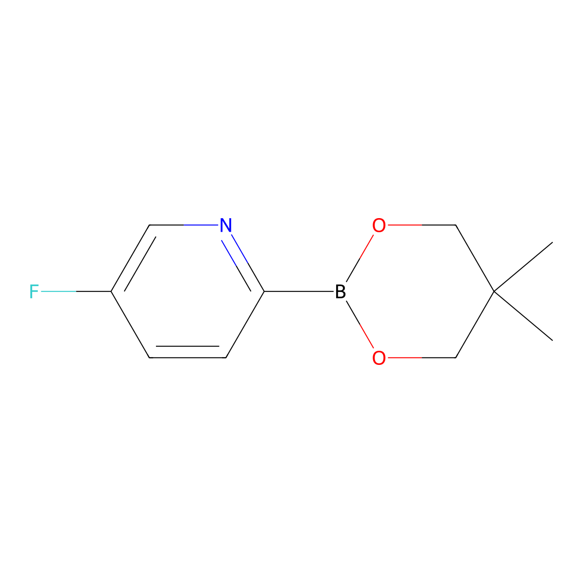 5-Fluoropyridine-2-boronic acid neopentylglycol ester molecular structure, CAS 2223033-22-3