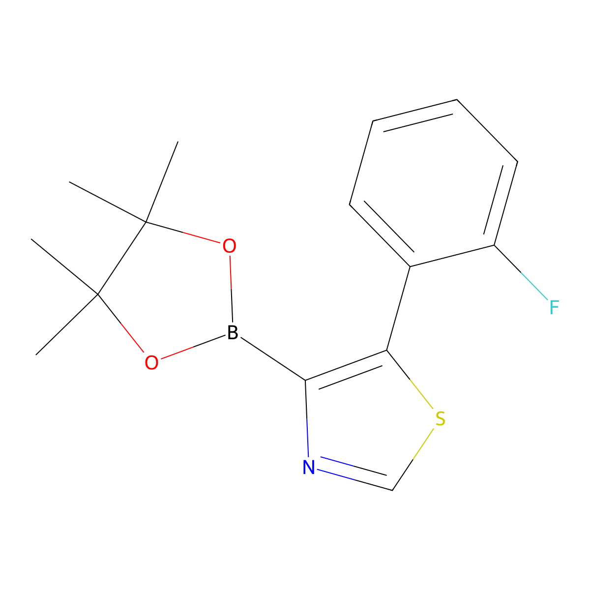 5-(2-Fluorophenyl)thiazole-4-boronic acid pinacol ester molecular structure, CAS 2223033-23-4
