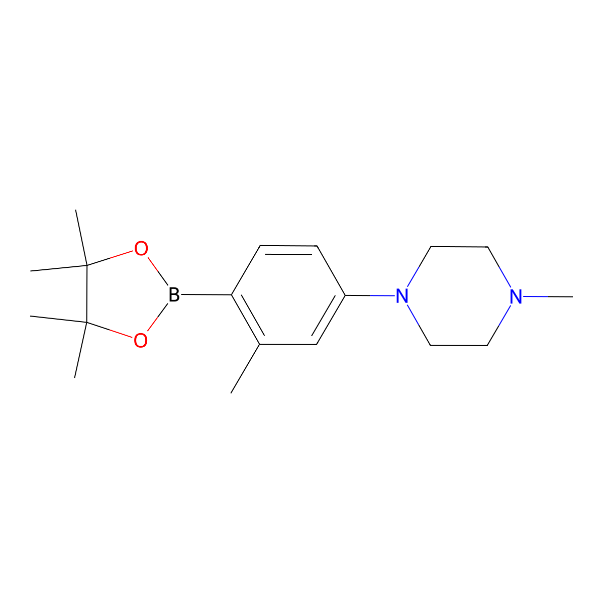1-Methyl-4-[3-methyl-4-(4,4,5,5-tetramethyl-1,3,2-dioxaborolan-2-YL)phenyl]piperazine molecular structure, CAS 2223033-27-8