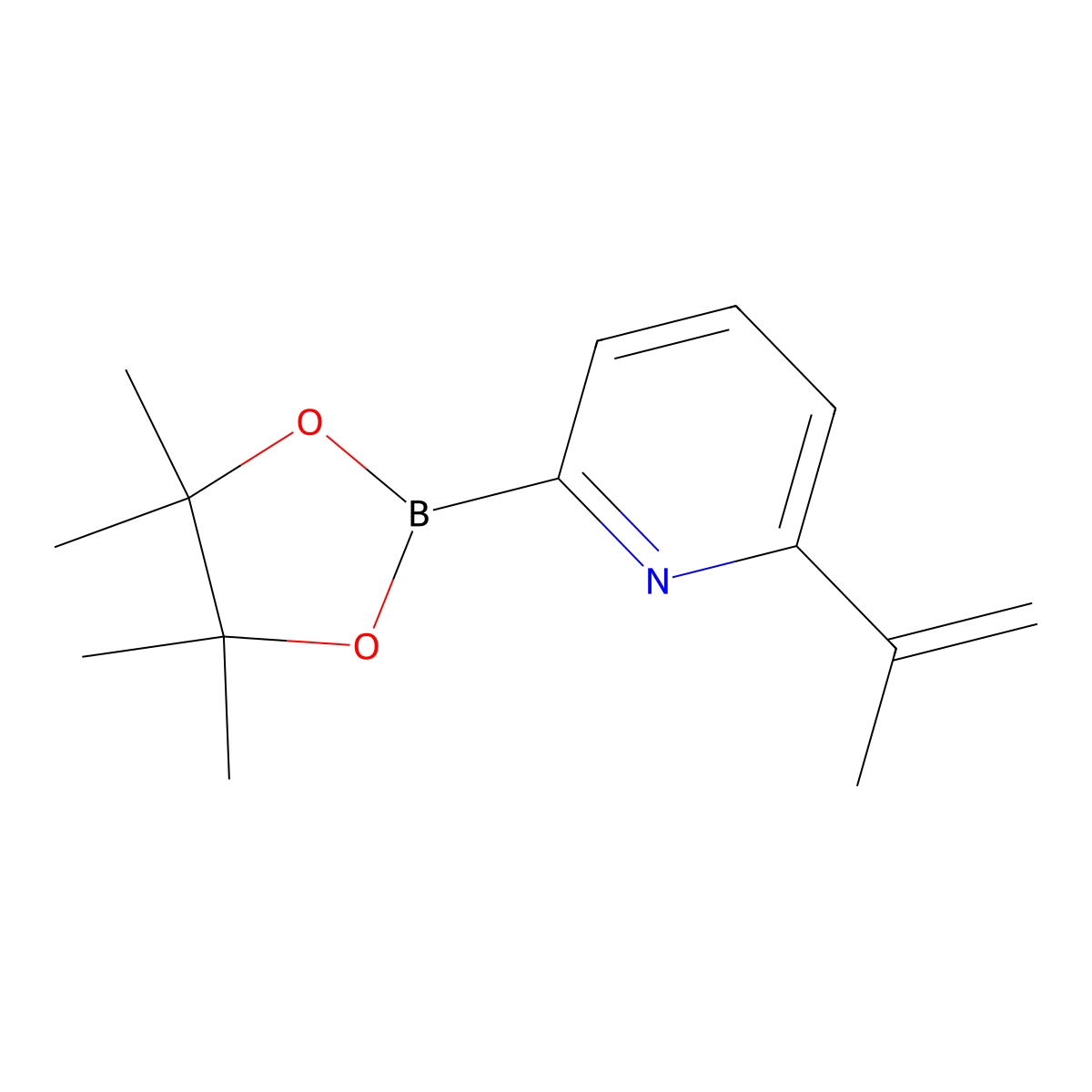 2-(Prop-1-EN-2-YL)-6-(4,4,5,5-tetramethyl-1,3,2-dioxaborolan-2-YL)pyridine molecular structure, CAS 2223033-36-9