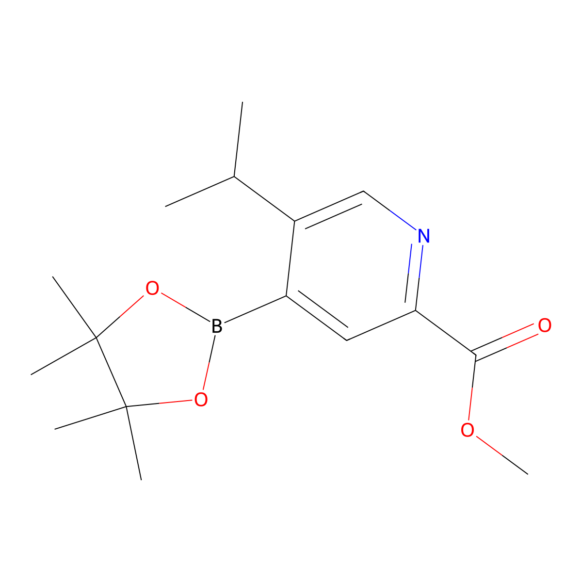 5-(iso-Propyl)-2-(methoxycarbonyl)pyridine-4-boronic acid pinacol ester molecular structure, CAS 2223033-42-7