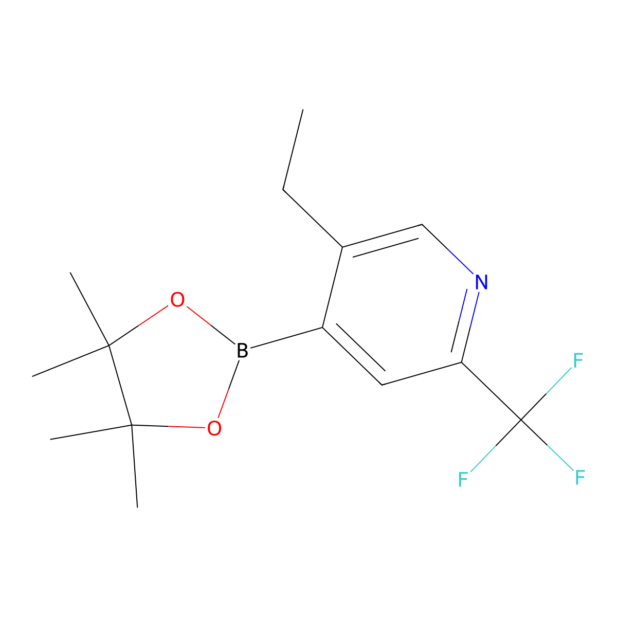 5-Ethyl-2-trifluoromethylpyridine-4-boronic acid pinacol ester molecular structure, CAS 2223033-62-1