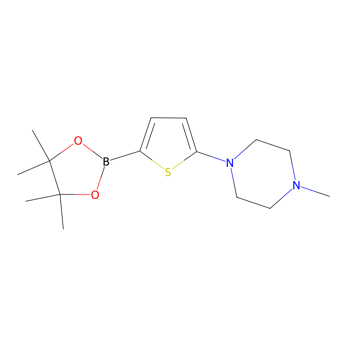 5-(N-Methylpiperazin-1-yl)thiophene-2-boronic acid pinacol ester molecular structure, CAS 2223033-64-3