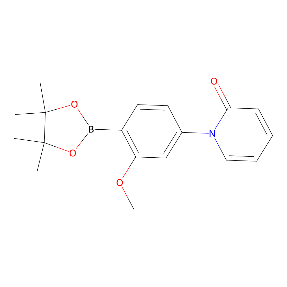 2-Methoxy-4-(1H-pyridin-2-one)phenylboronic acid pinacol ester molecular structure, CAS 2223033-65-4