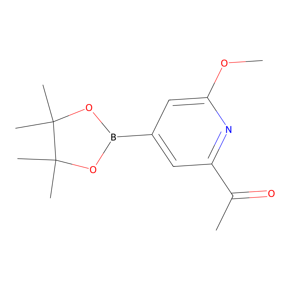 2-Methoxy-6-acetylpyridine-4-boronic acid pinacol ester molecular structure, CAS 2223033-74-5