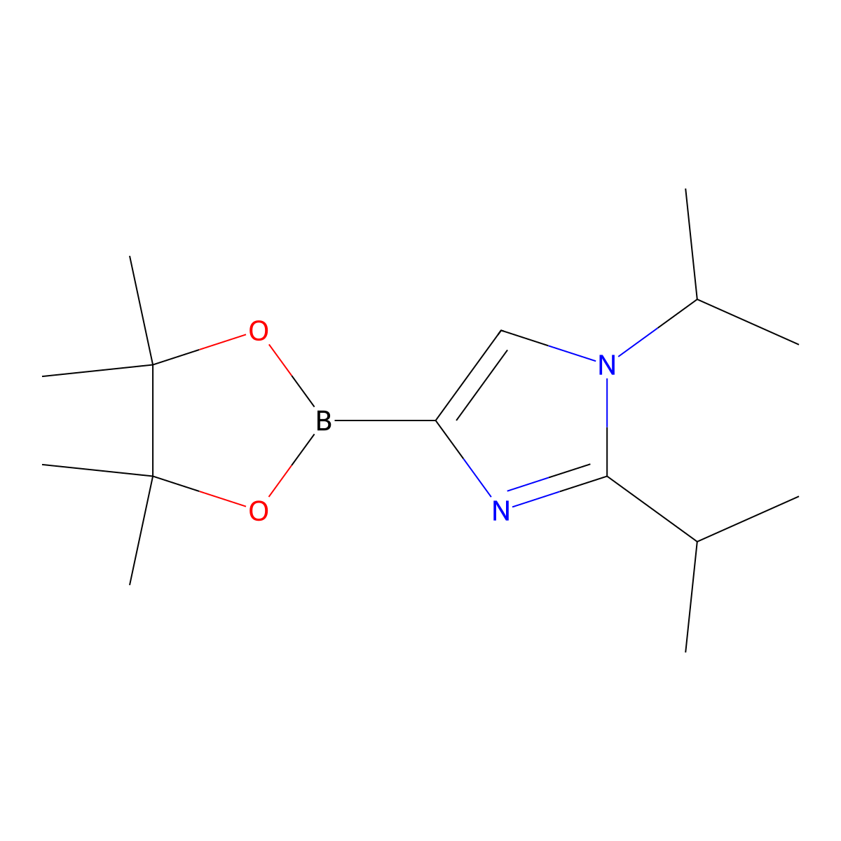 1,2-diisopropyl-4-(4,4,5,5-tetramethyl-1,3,2-dioxaborolan-2-yl)-1H-imidazole molecular structure, CAS 2223033-96-1