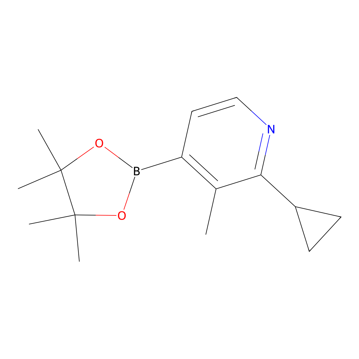 3-Methyl-2-cyclopropylpyridine-4-boronic acid pinacol ester molecular structure, CAS 2223035-17-2
