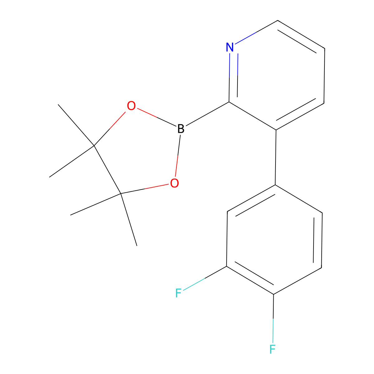 3-(3,4-Difluorophenyl)pyridine-2-boronic acid pinacol ester molecular structure, CAS 2223035-21-8