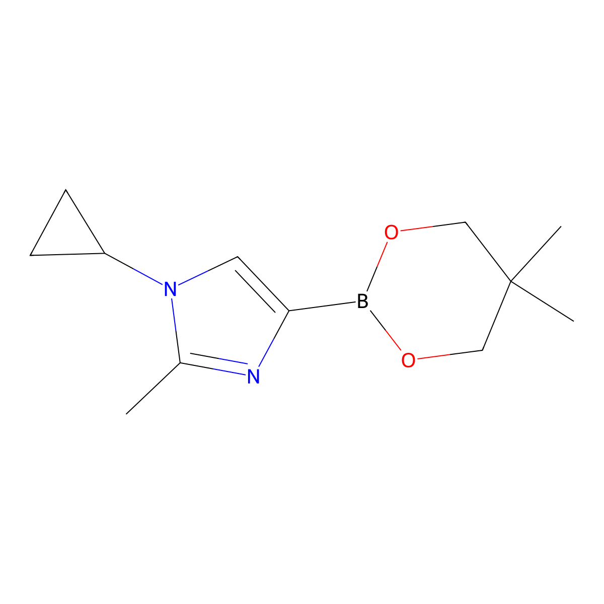 N-Cyclopropyl-2-methylimidazole-4-boronic acid neopentylglycol ester molecular structure, CAS 2223035-31-0