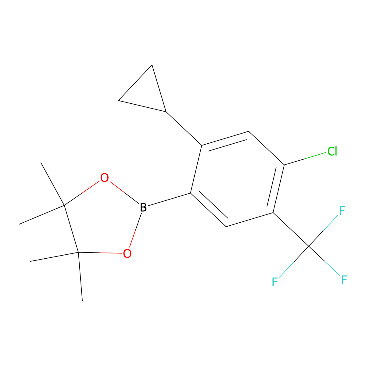 4-Chloro-5-trifluoromethyl-2-cyclopropylphenylboronic acid pinacol ester molecular structure, CAS 2223035-32-1