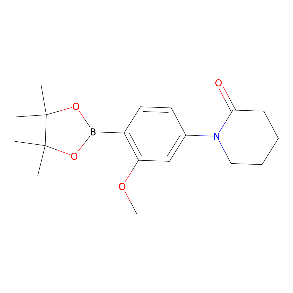 1-[4-(Tetramethyl-1,3,2-dioxaborolan-2-YL)-3-methoxyphenyl]piperidin-2-one molecular structure, CAS 2223035-46-7