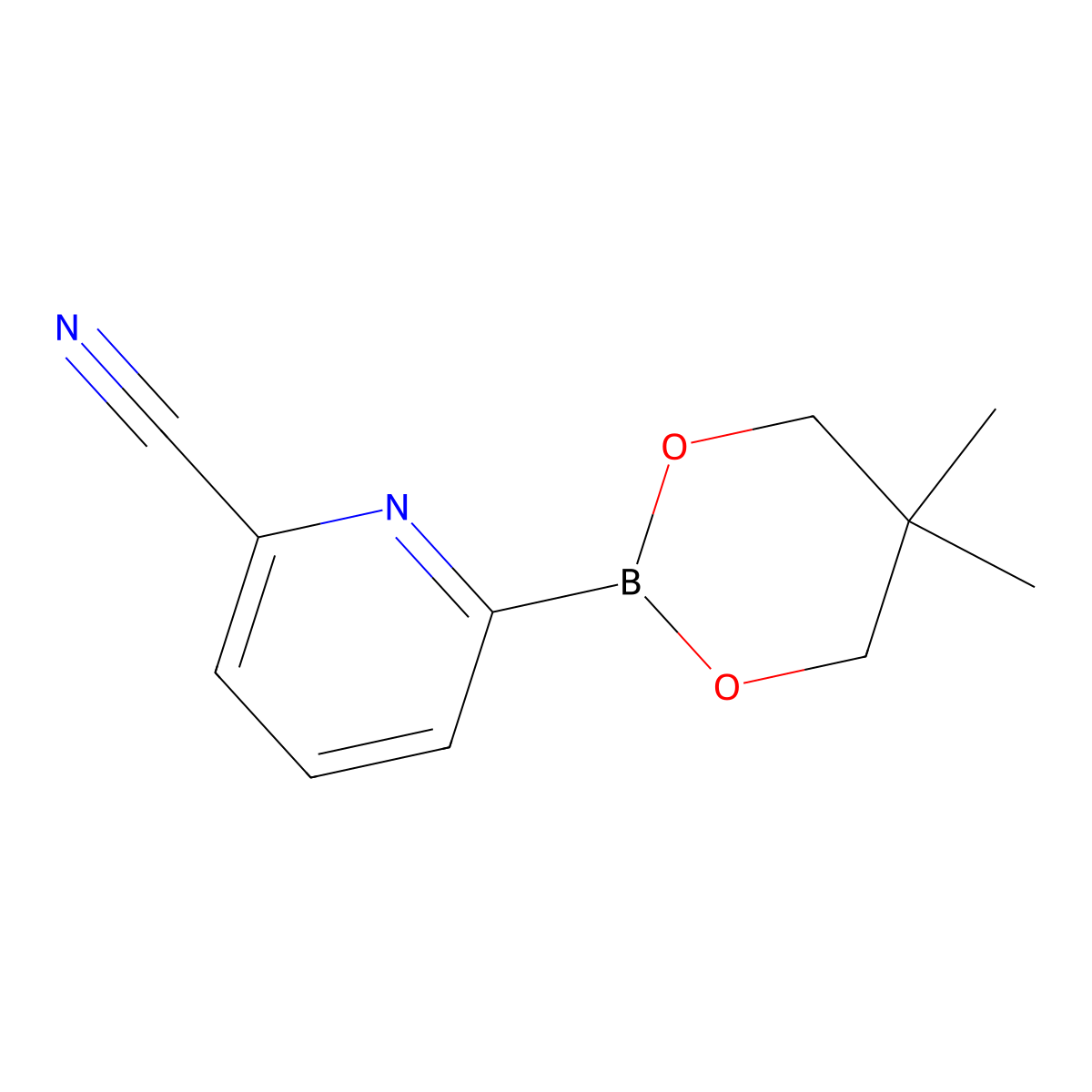 6-Cyanopyridine-2-boronic acid neopentylglycol ester molecular structure, CAS 2223035-49-0