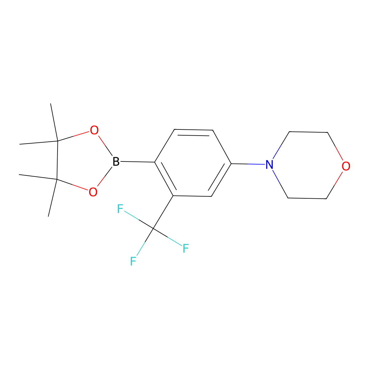 2-Trifluoromethyl-4-(morpholino)phenylboronic acid pinacol ester molecular structure, CAS 2223035-67-2