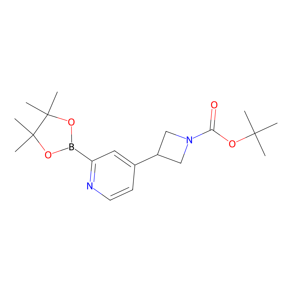 4-(1-Boc-3-azetidinyl)pyridine-2-boronic Acid Pinacol Ester molecular structure, CAS 2223035-68-3