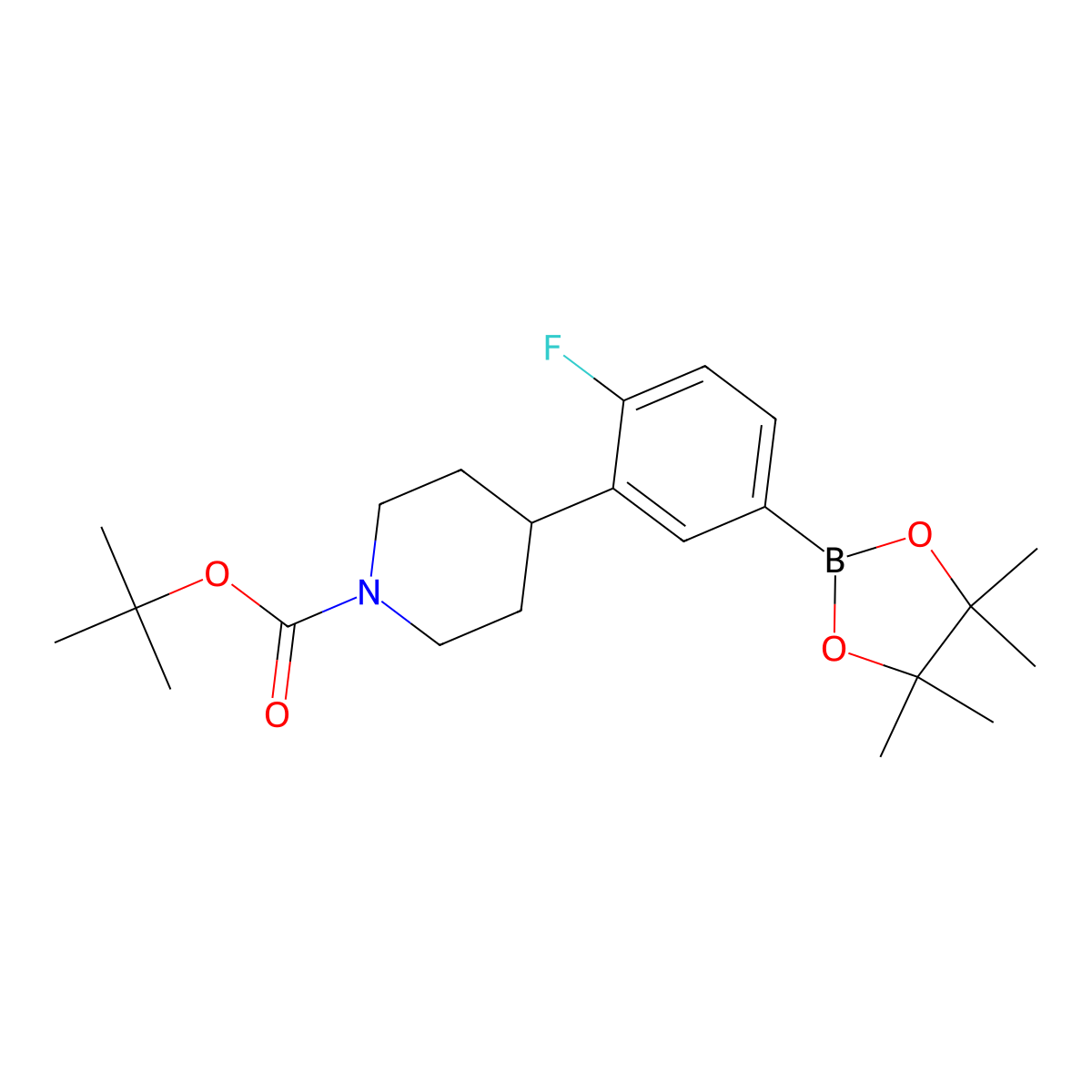 3-(N-Boc-Piperidin-4-yl)-4-fluorophenylboronic acid pinacol ester molecular structure, CAS 2223035-72-9