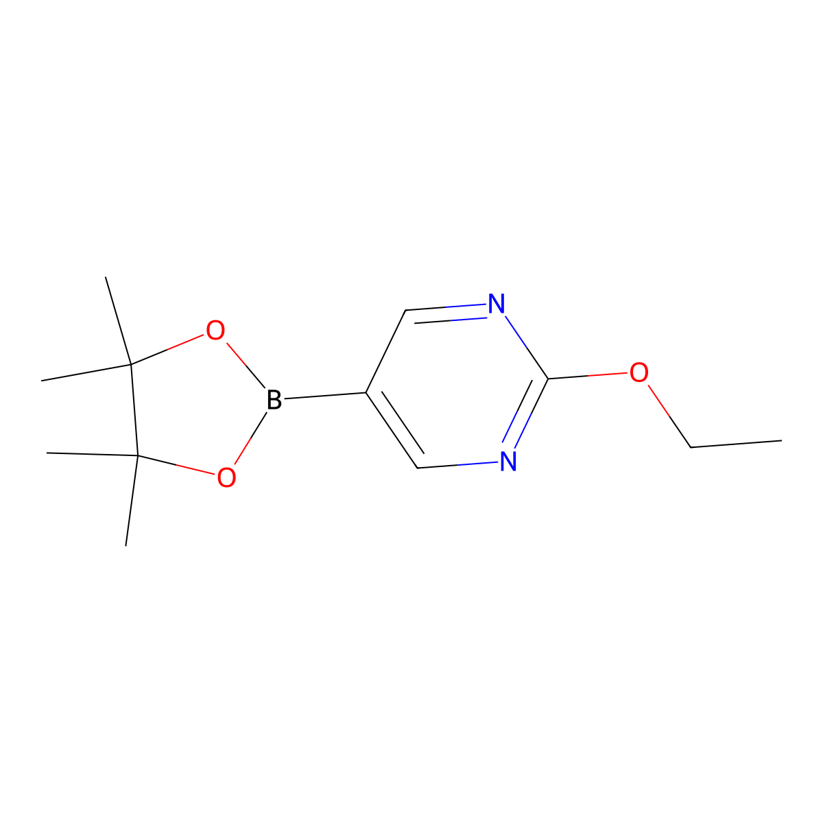 2-Ethoxy-5-(tetramethyl-1,3,2-dioxaborolan-2-yl)pyrimidine molecular structure, CAS 2223035-77-4