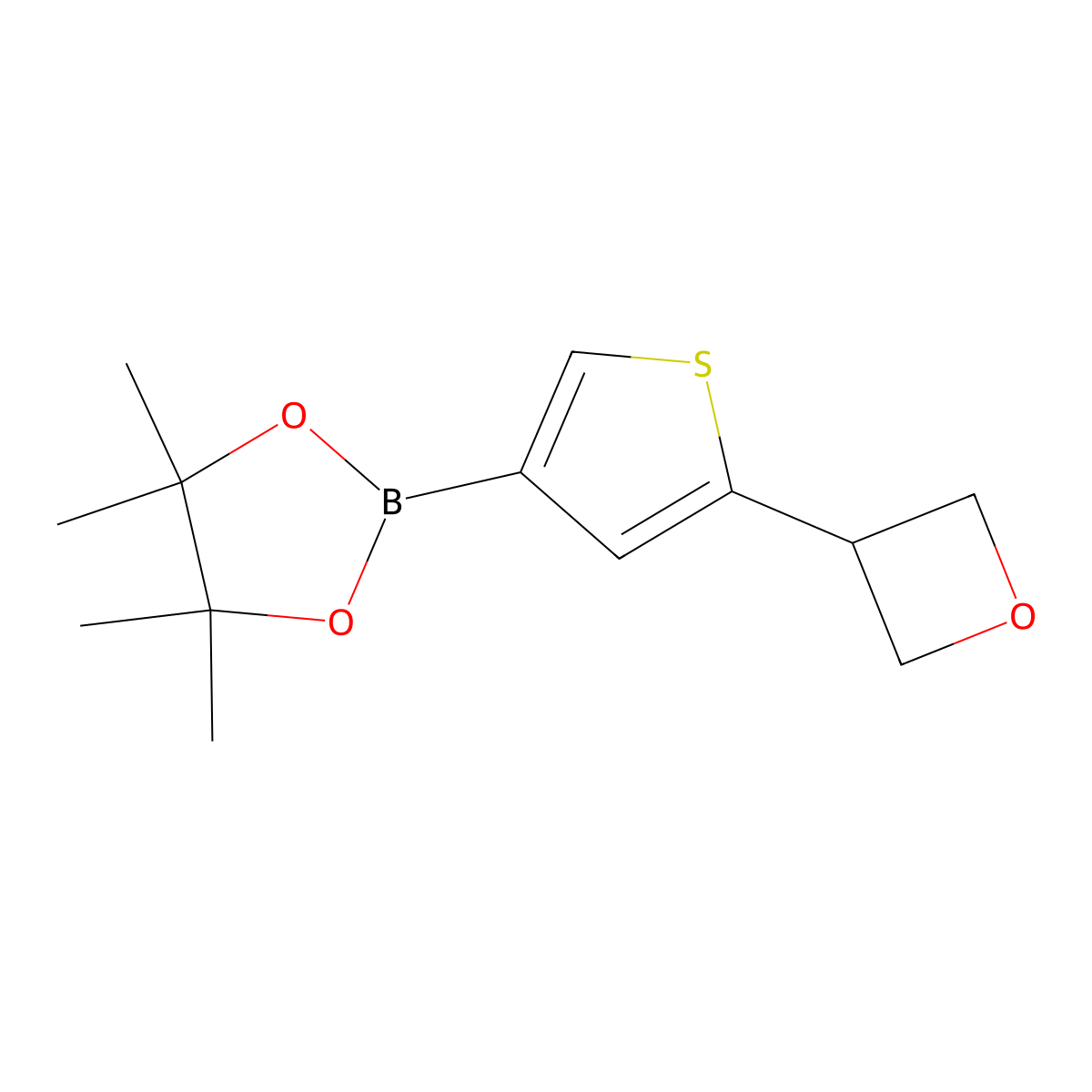 4,4,5,5-Tetramethyl-2-(5-(oxetan-3-yl)thiophen-3-yl)-1,3,2-dioxaborolane molecular structure, CAS 2223035-85-4