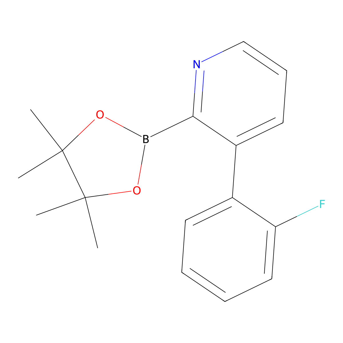3-(2-Fluorophenyl)pyridine-2-boronic acid pinacol ester molecular structure, CAS 2223036-10-8