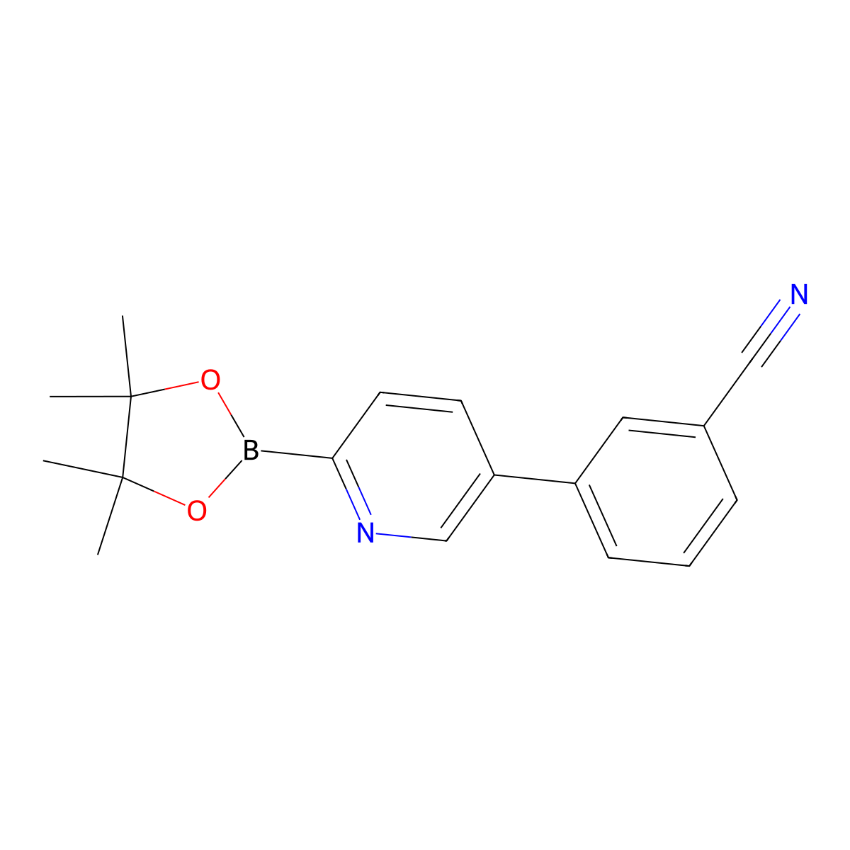 5-(3-Cyanophenyl)pyridine-2-boronic acid pinacol ester molecular structure, CAS 2223036-14-2