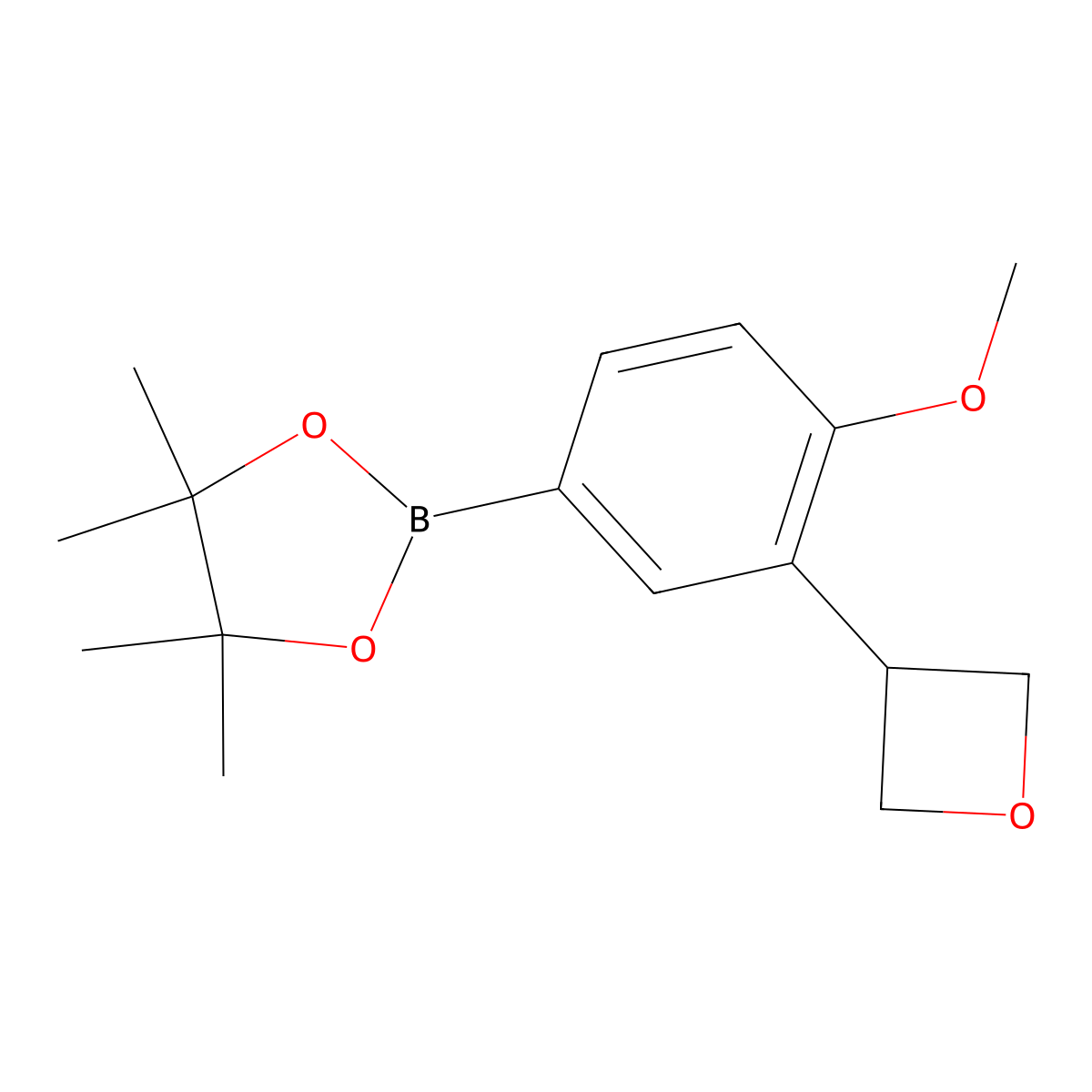 2-(4-Methoxy-3-(oxetan-3-yl)phenyl)-4,4,5,5-tetramethyl-1,3,2-dioxaborolane molecular structure, CAS 2223036-19-7