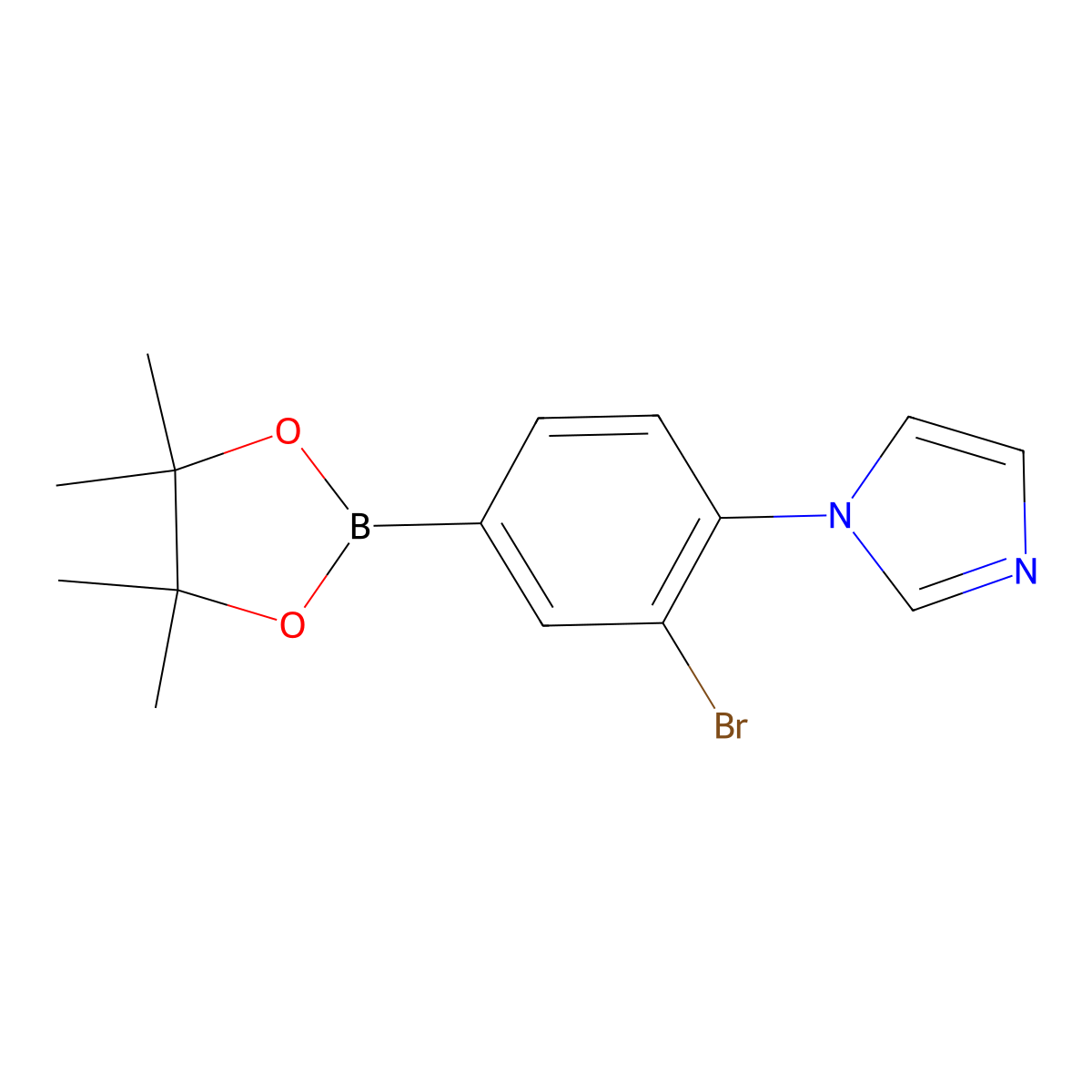 3-Bromo-4-(1H-imidazol-1-yl)phenylboronic acid pinacol ester molecular structure, CAS 2223036-27-7