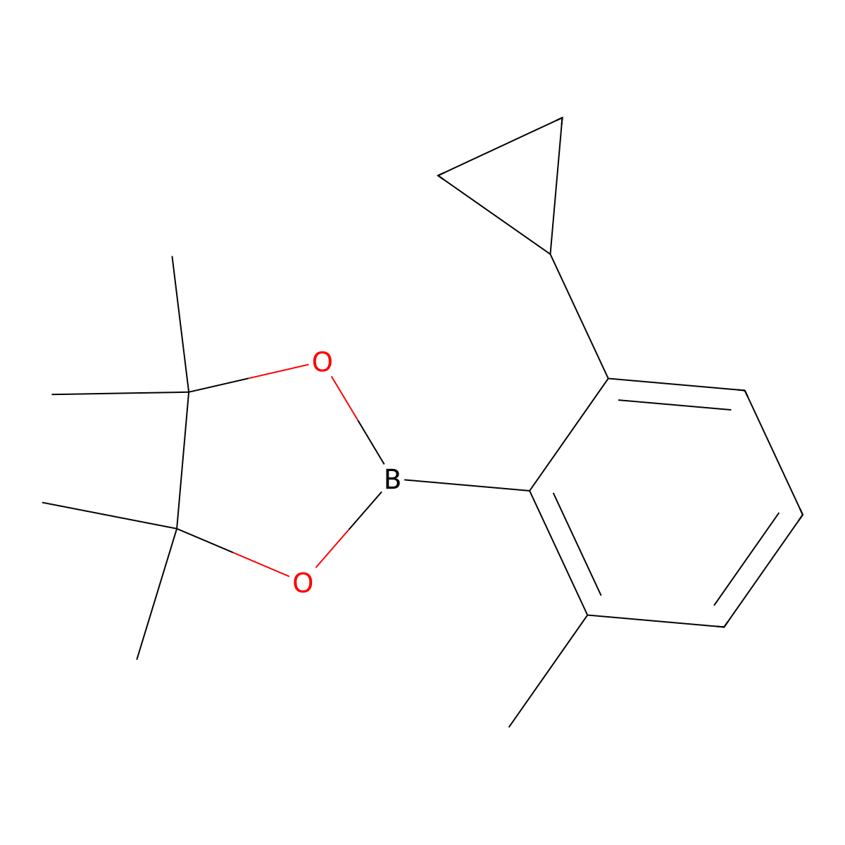 2-(2-Cyclopropyl-6-methylphenyl)-4,4,5,5-tetramethyl-1,3,2-dioxaborolane molecular structure, CAS 2223036-65-3