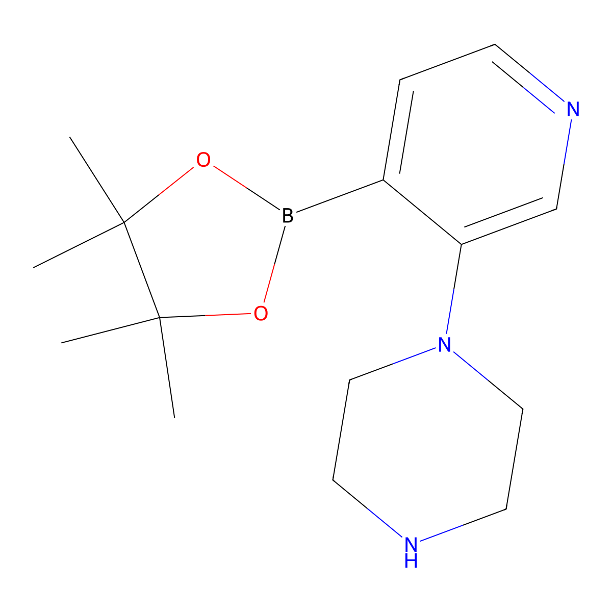 3-(Piperazin-1-yl)pyridine-4-boronic acid pinacol ester molecular structure, CAS 2223036-67-5