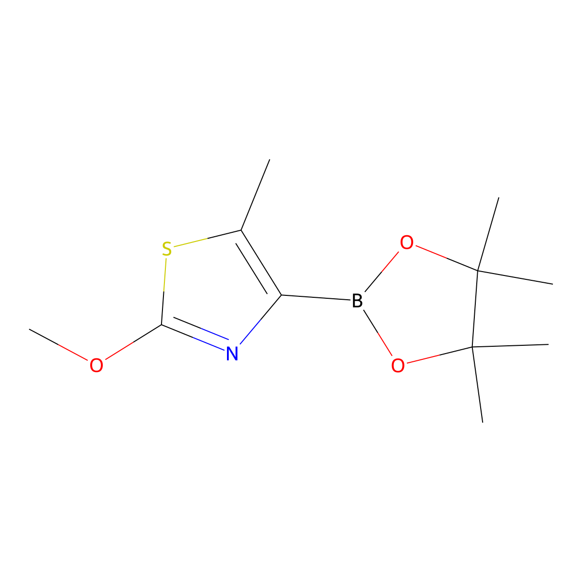 5-Methyl-2-methoxythiazole-4-boronic acid pinacol ester molecular structure, CAS 2223036-70-0
