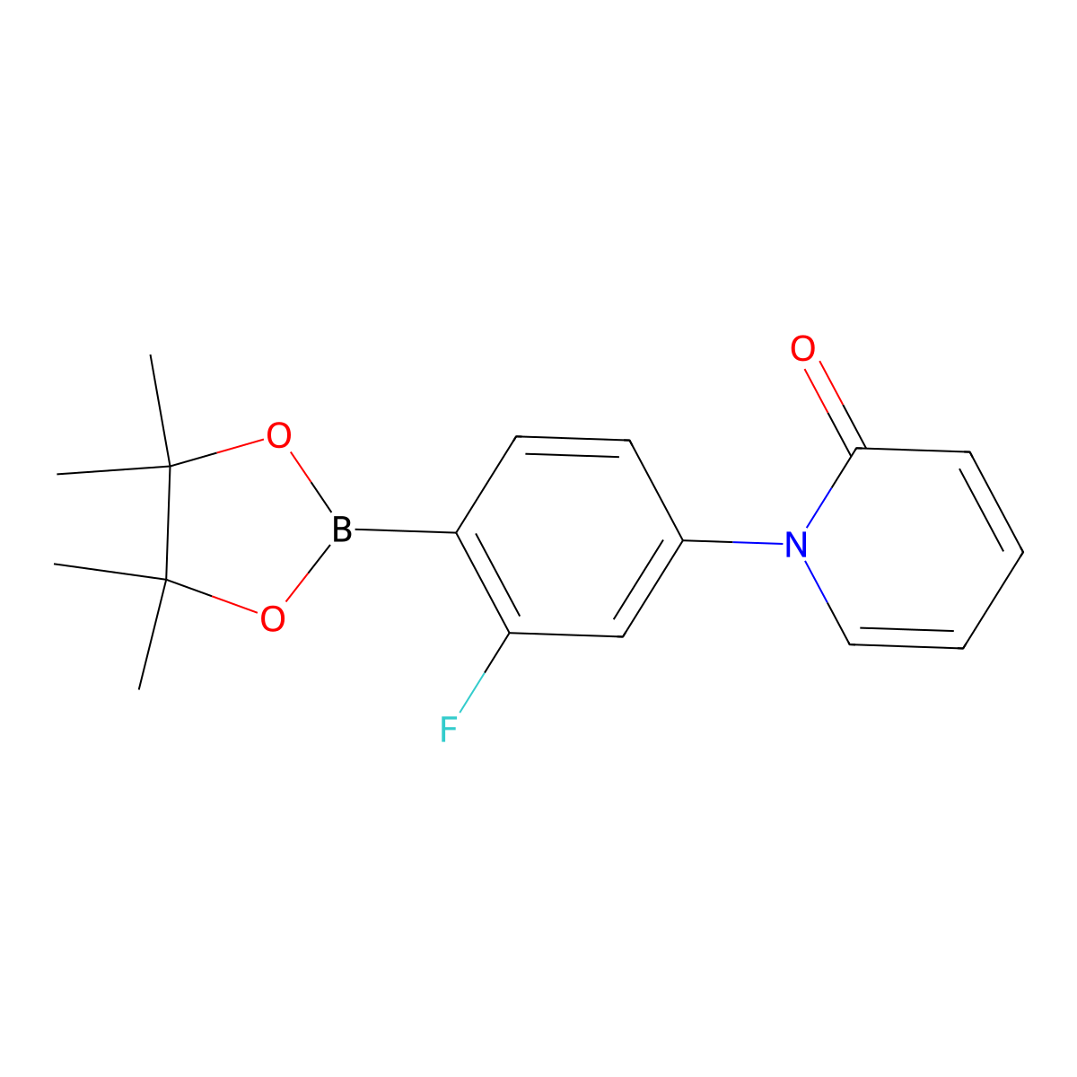 2-Fluoro-4-(1H-pyridin-2-one)phenylboronic acid pinacol ester molecular structure, CAS 2223036-95-9