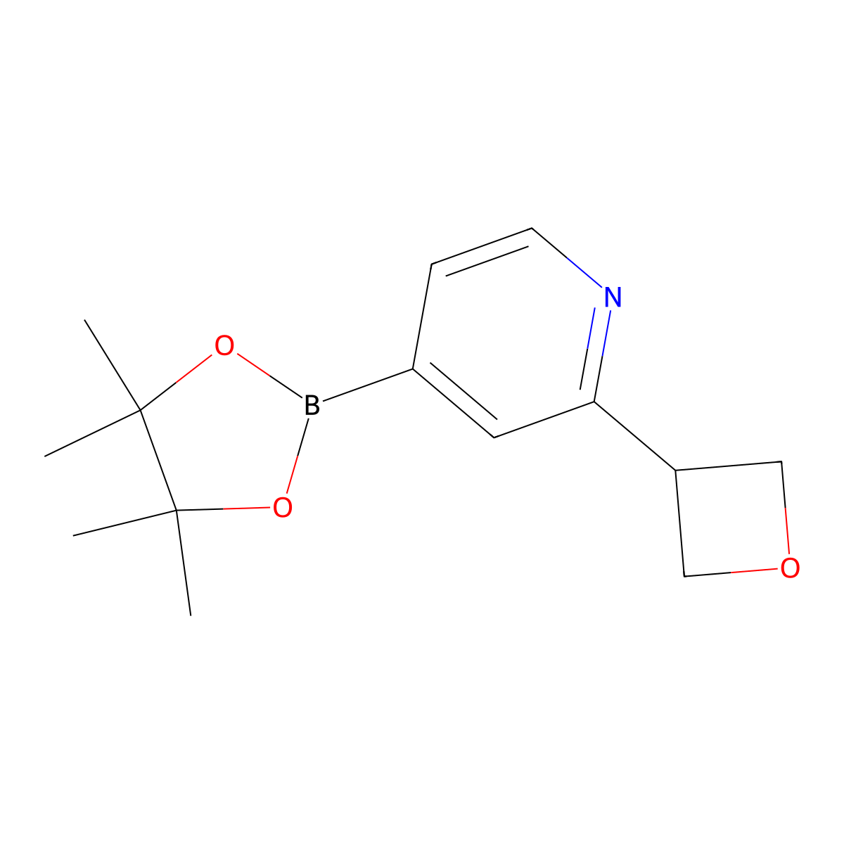 2-(Oxetan-3-yl)-4-(4,4,5,5-tetramethyl-1,3,2-dioxaborolan-2-yl)pyridine molecular structure, CAS 2223037-01-0