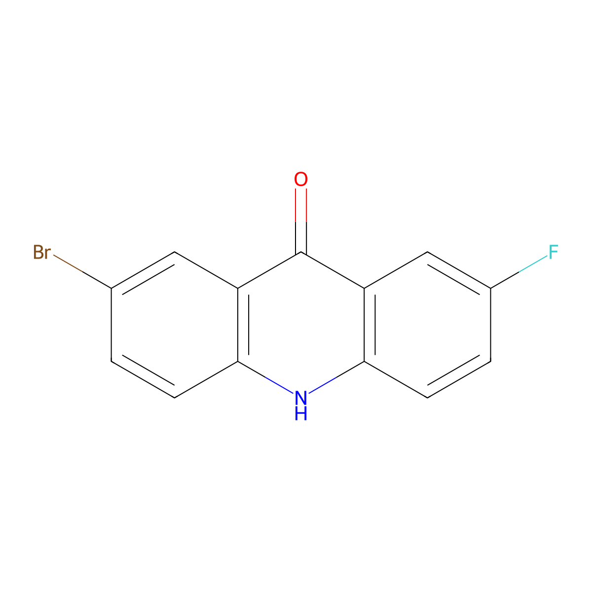 2-Bromo-7-fluoro-9,10-dihydroacridin-9-one molecular structure, CAS 2223037-27-0