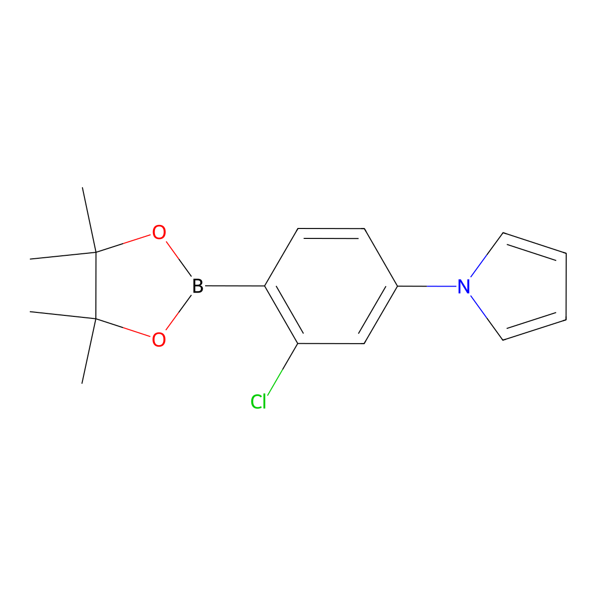 2-Chloro-4-(1H-pyrrol-1-yl)phenylboronic acid pinacol ester molecular structure, CAS 2223037-28-1