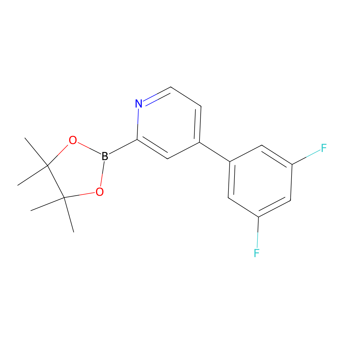 4-(3,5-Dlfluorophenyl)pyridine-2-boronic acid pinacol ester molecular structure, CAS 2223037-47-4