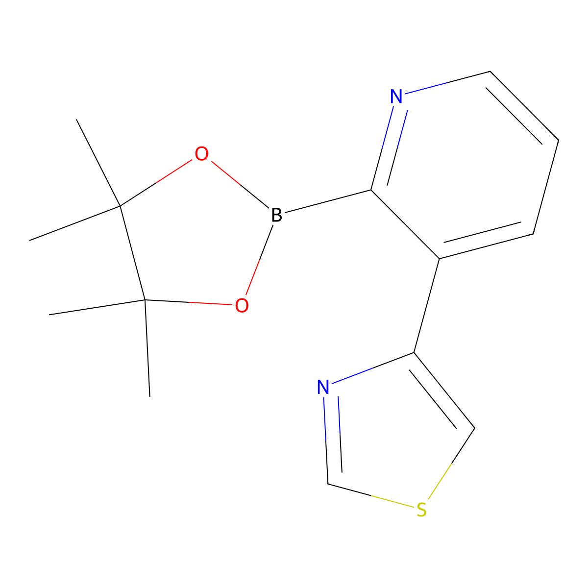 3-(Thiazol-4-yl)pyridine-2-boronic acid pinacol ester molecular structure, CAS 2223037-50-9
