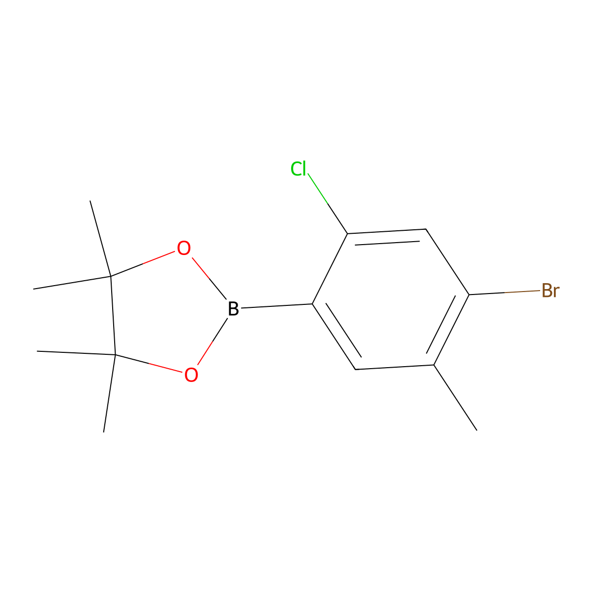 2-(4-Bromo-2-chloro-5-methylphenyl)-4,4,5,5-tetramethyl-1,3,2-dioxaborolane molecular structure, CAS 2223037-58-7