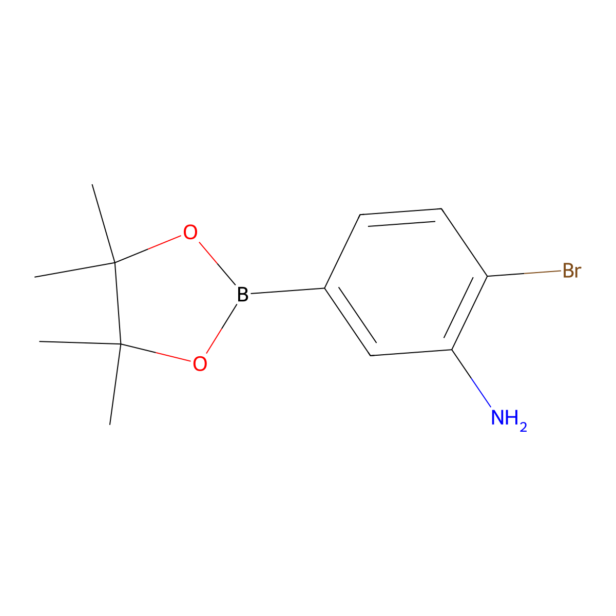 4-Bromo-3-aminophenylboronic acid pinacol ester molecular structure, CAS 2223037-69-0