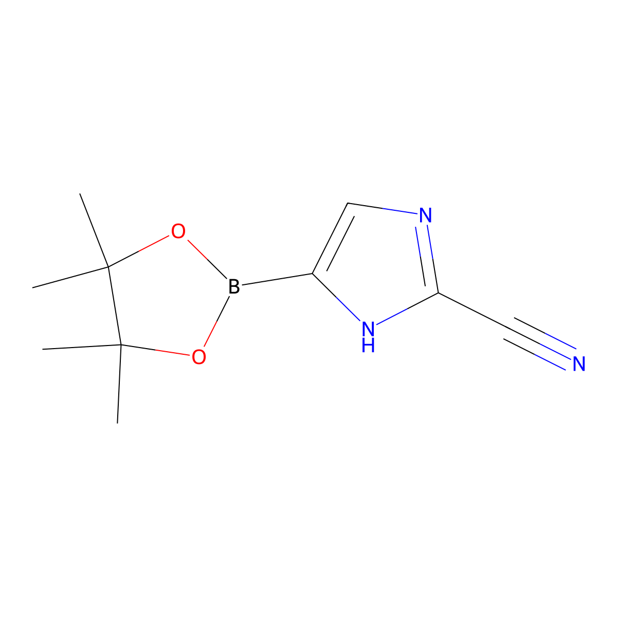4-(4,4,5,5-tetramethyl-1,3,2-dioxaborolan-2-yl)-1H-imidazole-2-carbonitrile molecular structure, CAS 2223037-74-7