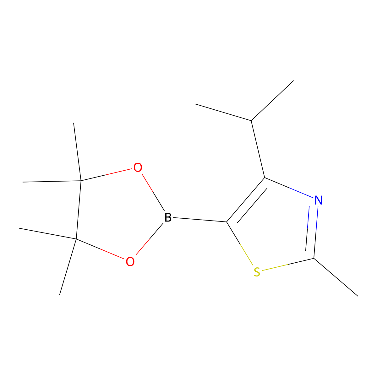2-Methyl-4-(iso-propyl)thiazole-5-boronic acid pinacol ester molecular structure, CAS 2223037-78-1