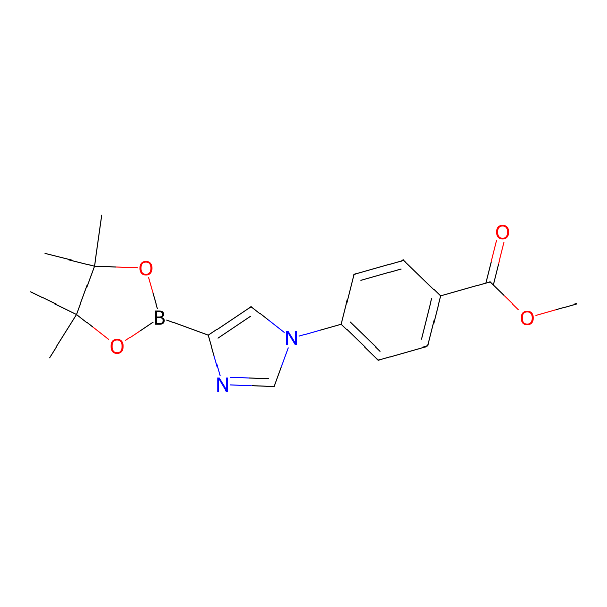 Methyl 4-(4-(4,4,5,5-tetramethyl-1,3,2-dioxaborolan-2-yl)-1h-imidazol-1-yl)benzoate molecular structure, CAS 2223037-97-4