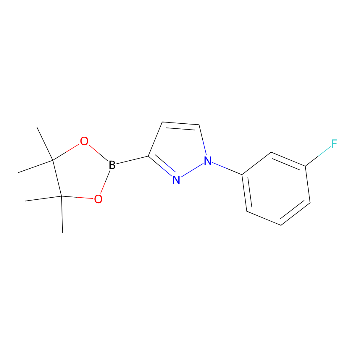 1-(3-Fluorophenyl)-3-(4,4,5,5-tetramethyl-1,3,2-dioxaborolan-2-yl)-1H-pyrazole molecular structure, CAS 2223038-04-6