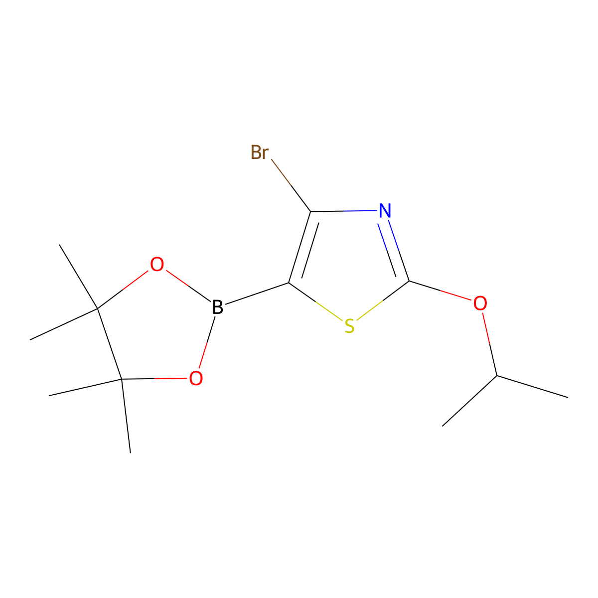 4-Bromo-2-(iso-propoxy)thiazole-5-boronic acid pinacol ester molecular structure, CAS 2223038-70-6