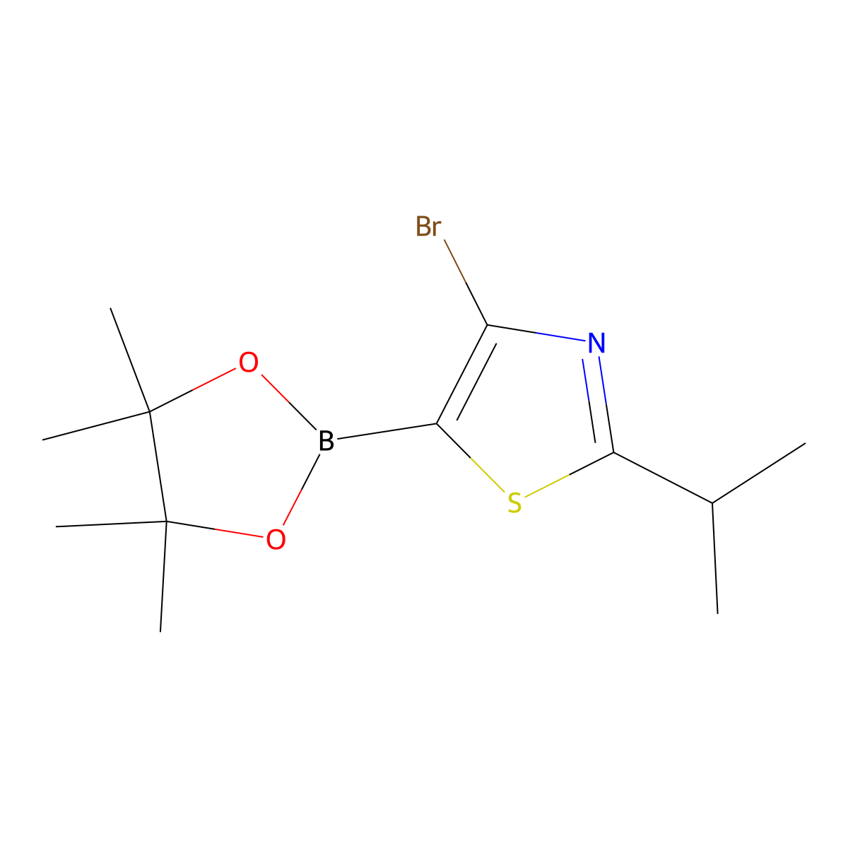 4-Bromo-2-(iso-propyl)thiazole-5-boronic acid pinacol ester molecular structure, CAS 2223038-75-1