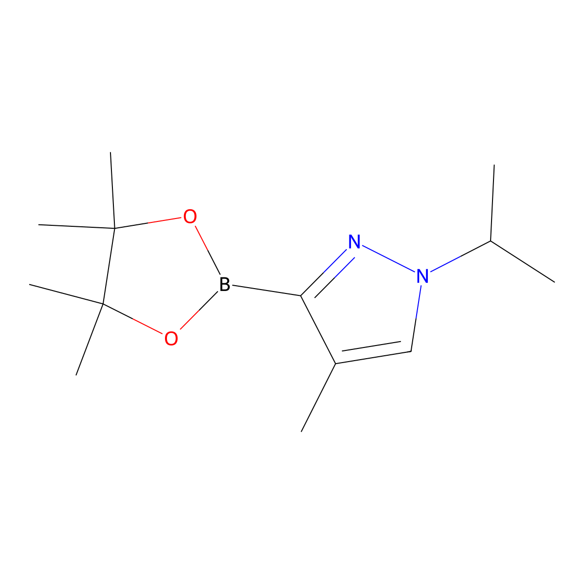 4-Methyl-1-(iso-propyl)-1H-pyrazole-3-boronic acid pinacol ester molecular structure, CAS 2223038-93-3