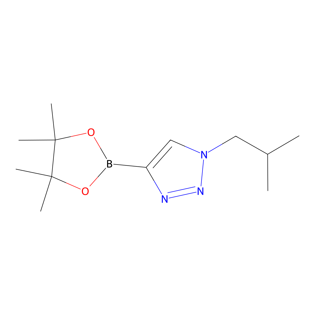 1-(Iso-butyl)-4-(tetramethyl-1,3,2-dioxaborolan-2-YL)-1H-1,2,3-triazole molecular structure, CAS 2223039-03-8