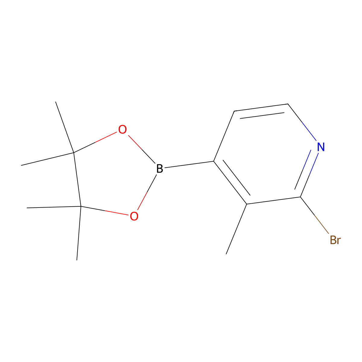 2-Bromo-3-methylpyridine-4-boronic acid pinacol ester molecular structure, CAS 2223039-10-7