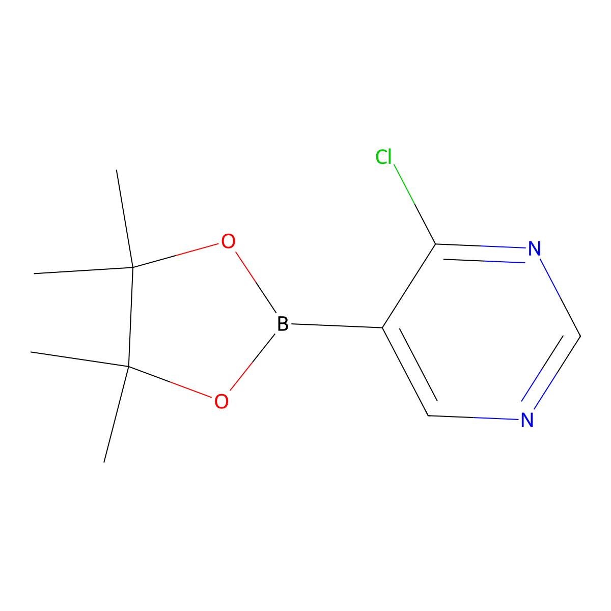 4-Chloro-5-(4,4,5,5-tetramethyl-1,3,2-dioxaborolan-2-yl)pyrimidine molecular structure, CAS 2223039-21-0