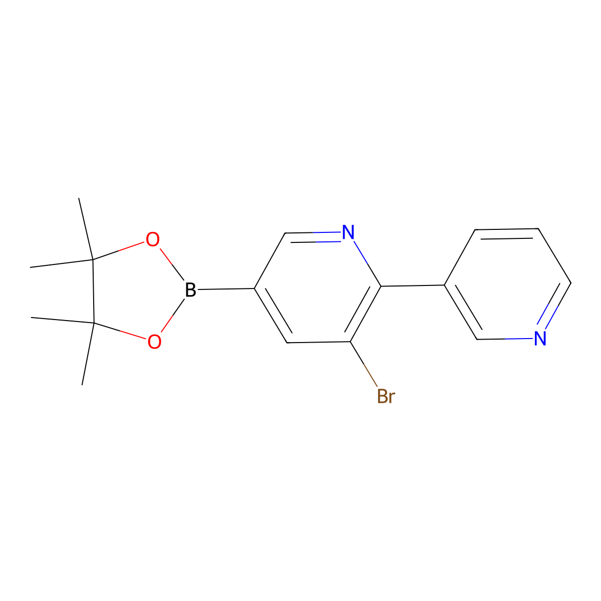 5-Bromo-6-(pyridin-3-yl)pyridine-3-boronic acid pinacol ester molecular structure, CAS 2223039-29-8