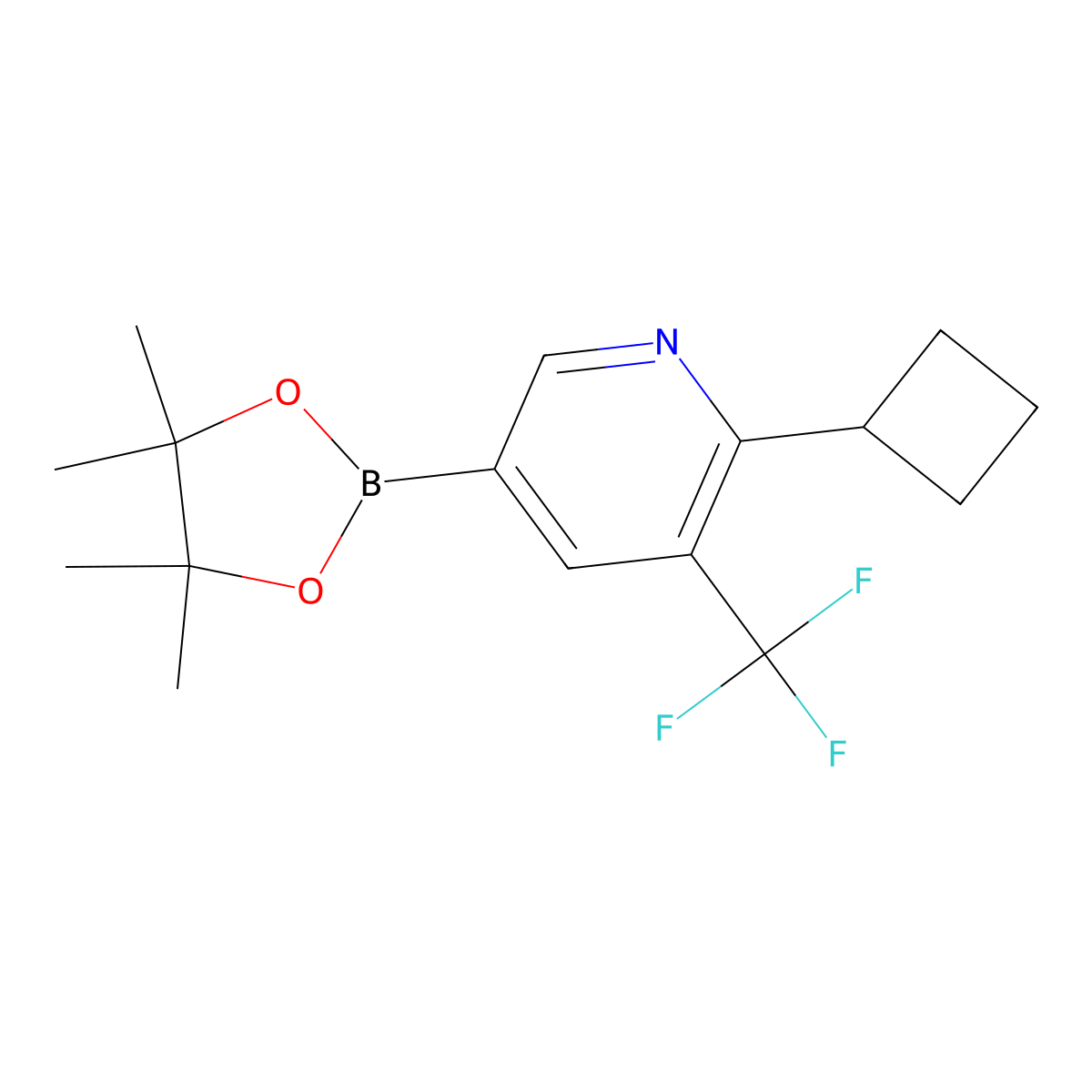 6-Cyclobutyl-5-trifluoromethylpyridine-3-boronic acid pinacol ester molecular structure, CAS 2223039-43-6