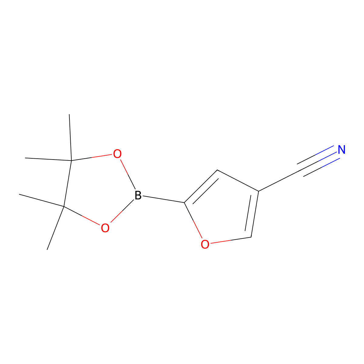 5-(4,4,5,5-Tetramethyl-1,3,2-dioxaborolan-2-yl)furan-3-carbonitrile molecular structure, CAS 2223039-44-7